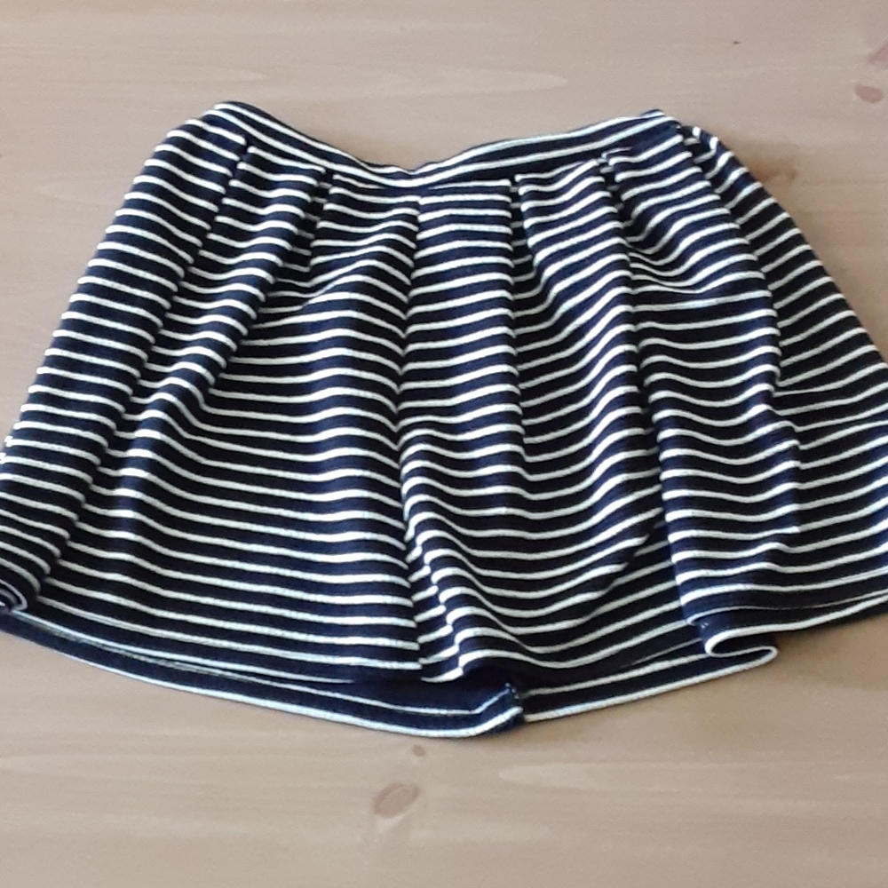 Lush Horizontal Stipe Black and White Skater Skirt